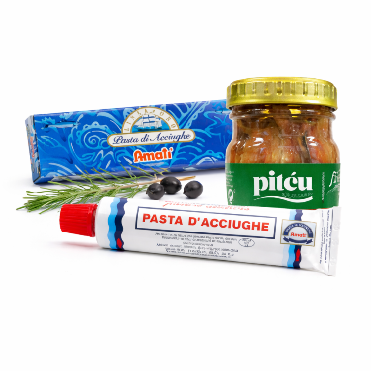 anchois, sardele, pasta z anchois, filety anchois, sardele w oliwie, produkty śródziemnomorskie, dodatki do makaronu, tapas, umami