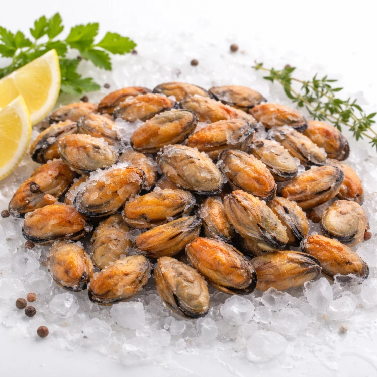 mięso małż mrożone, małże bez muszli, omułki mięso, mytilus galloprovincialis, owoce morza sklep, małże do makaronu, małże do paelli, seafood premium