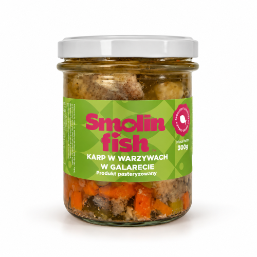 Karp w warzywach w galarecie | karp w galarecie | karp z warzywami | karp w słoiku | karp pasteryzowany | ryba w galarecie | ryba z warzywami | ryba w słoiku | przetwory rybne | gotowe dania rybne | Smolin Fish