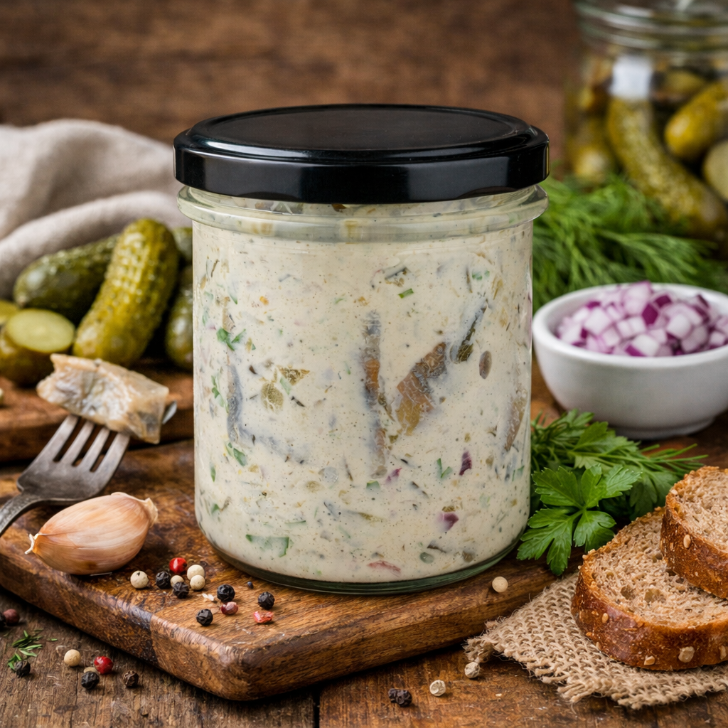 Matjasy holenderskie z ogórkiem kiszonym, natką i cebulą.png