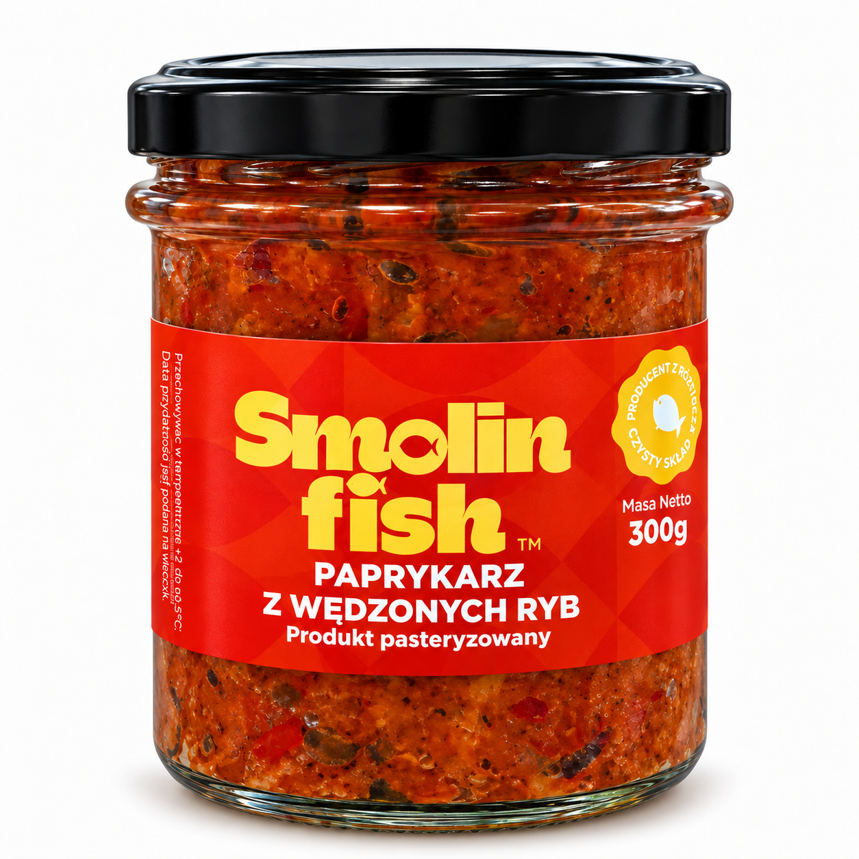 Słoik paprykarza Smolin Fish na białym tle.png